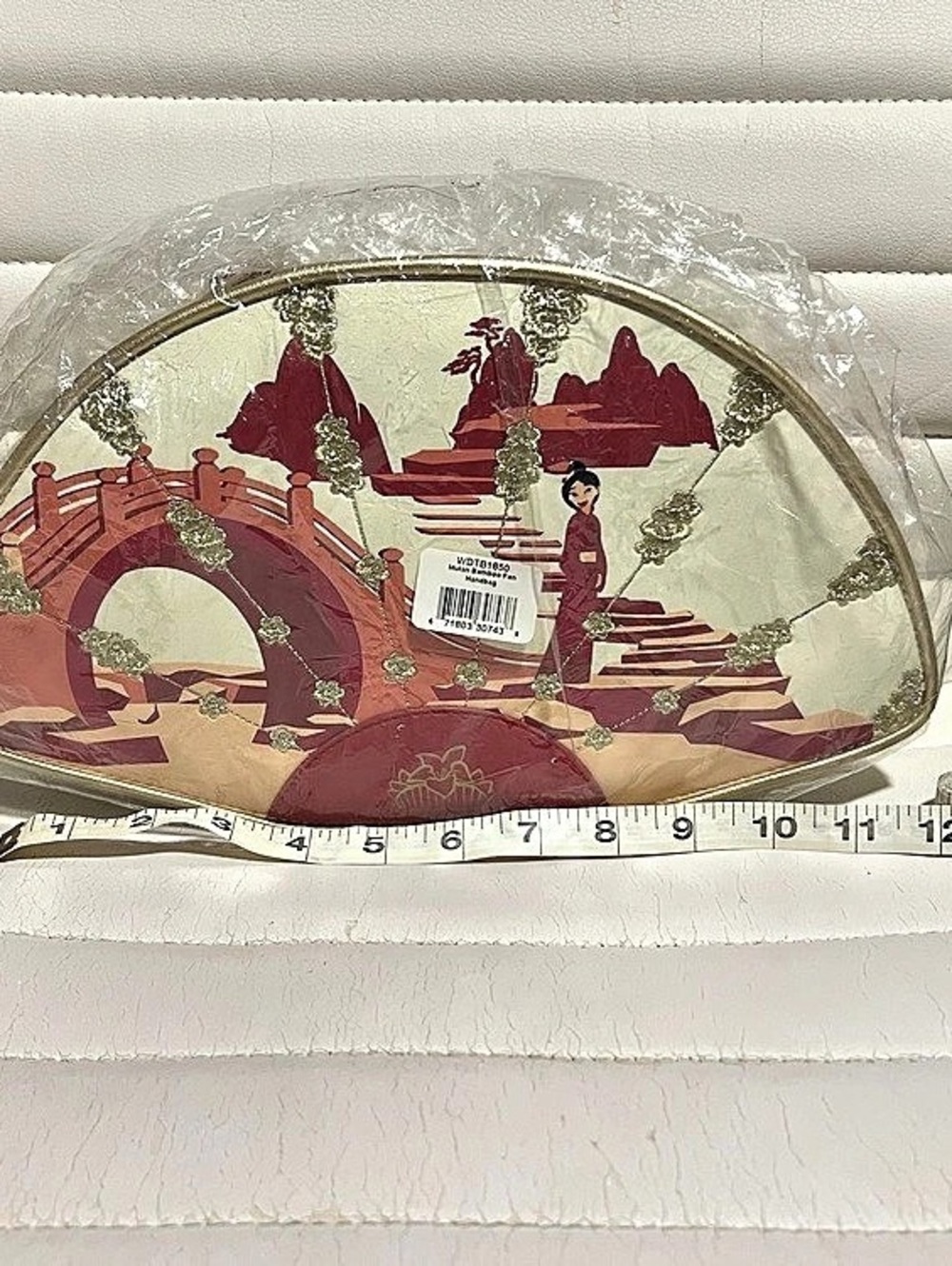 Loungefly Disney Mulan Bamboo Fan Handbag White & Red